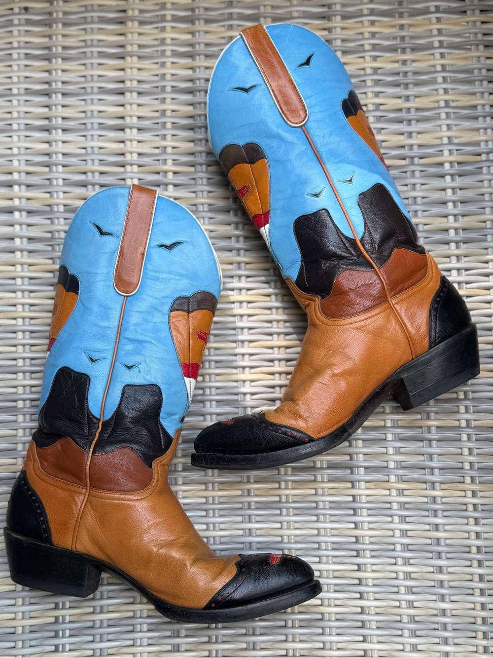 Vintage Old Gringo Cowboy Boots 7.5 D Hot Air Balloon New Mexico Western 9